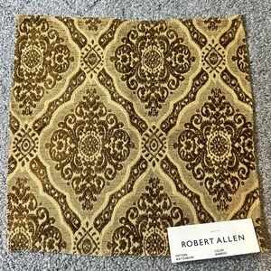 Robert Allen Fabric Sample Remnant Wattenburg Brown Bamboo Damask Crafts